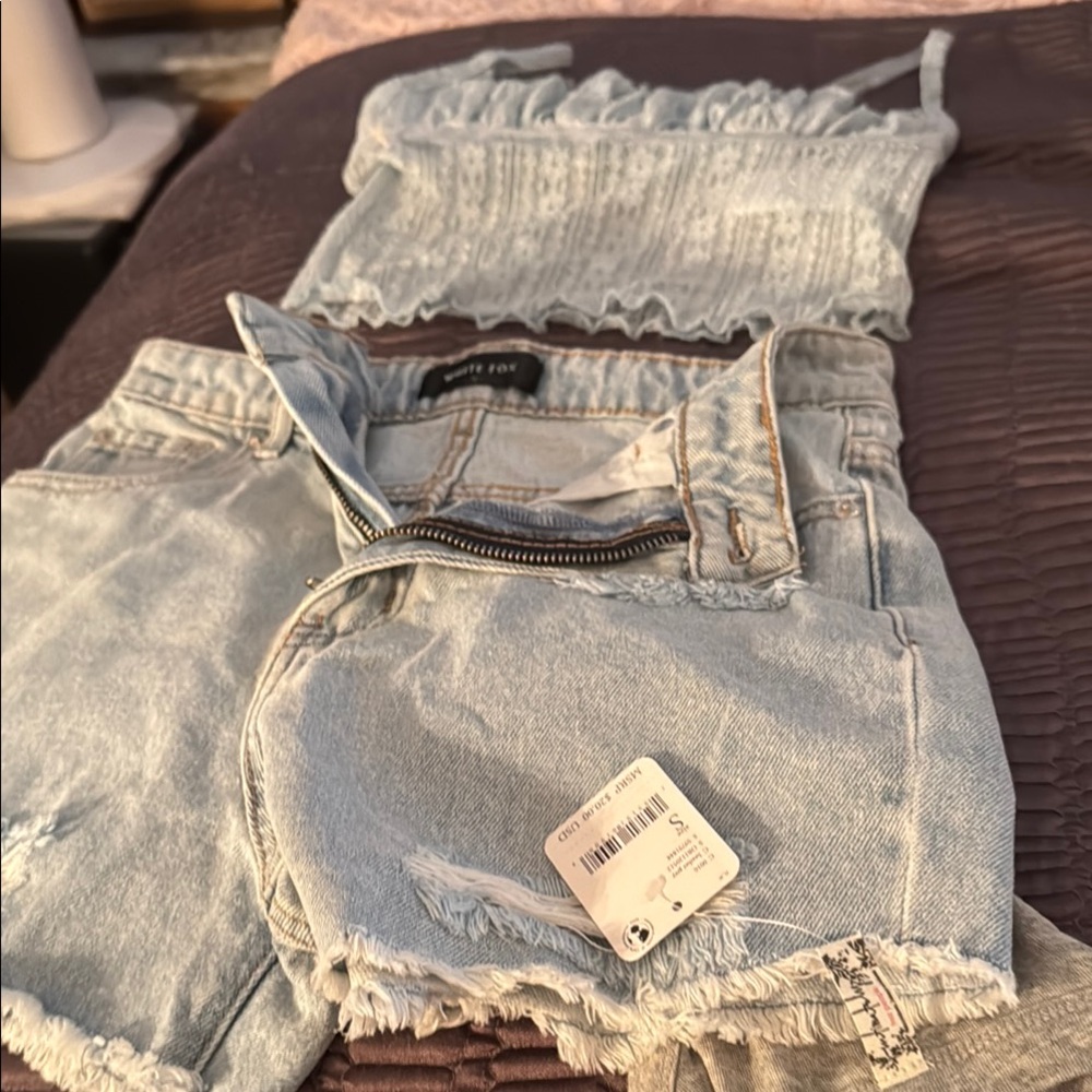 Light Blue Denim Shorts